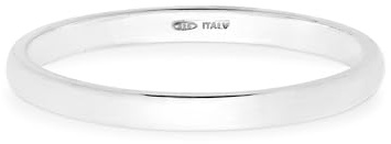 Miabella 925 Sterling Silver Comfort Fit Dome Band Ring 2mm, 4mm, 6mm for Women or Men, Made in Italy (2mm, 7)