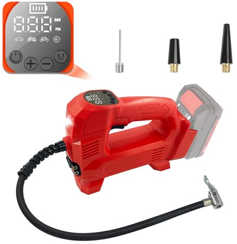 BTRUI Akku Kompressor Inflator für Einhell PXC 18V System Akku, 150PSI tragbare Luftkompressor mit digitalem Manometer für Auto, Motorrad, Fahrrad Bälle (Keine Batterie)