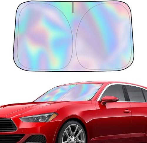 Dorclife 145x80cm Car Windscreen Sun Shade Laser Front Window Sunshades Foldable Car Sunshade Windscreen Automotive Ray Protection Block Parasol Keep Your Vehicle Cool for SUV Car Truck
