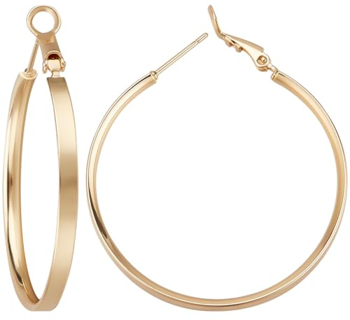 Beebeecraft 1 låda 3 par runda örhängen pärlring äkta 14K guldpläterad mässing 41 mm öppen cirkel ring ringar örhängen fynd tillbehör för smyckestillverkning örhängen tillbehör gör-det-själv hantverk