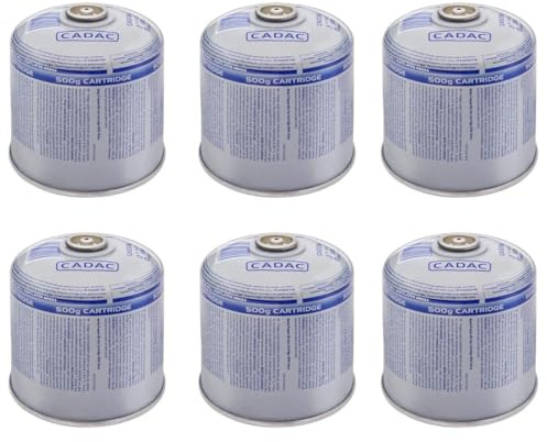 Cadac - Gaskartusche 500g - Grillzubehör - Metall - Butan - Propangas-Gemisch - Gas Versorgung - 6 Stück - Verwendung im Freien