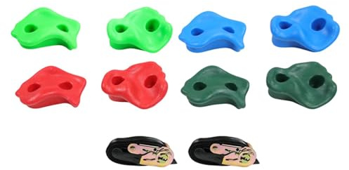 Harilla 8X Mur d'escalade Prises Jouets pour Enfants Ensemble de Jeu coloré Enfants Grimpeur d'arbre pour Cadre d'escalade, 2 Sangles à Cliquet