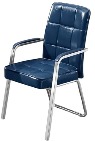 Ergonomisk receptionsstol med armstöd, metallram, stoppad väntrumsstol, bekväm besöksstol, snygg och riktbar gäststol