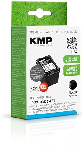KMP Tintenpatrone passend für HP 338 Black (C8765EE) - H24 - für Deskjet 460c 460cb 460wbt 5740 5745 6520 6540 6540d 6620 6840 9800 9800d, Off... etc.