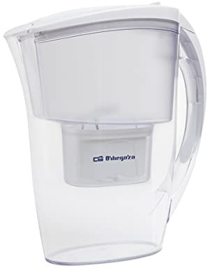 Orbegozo JR 3025 - Jarra filtradora de agua, 2,4 L de capacidad, reduce cal y cloro, pantalla LCD con contador, 3 filtros