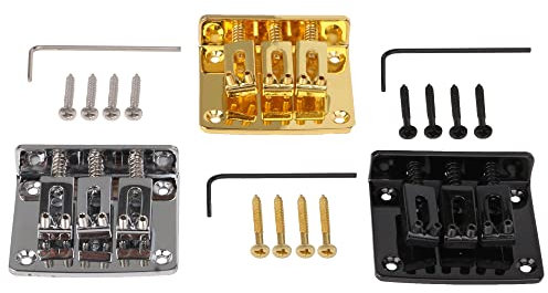 Yibuy Zink Legierung Brücke Saitenhalter für 3-saitige E-Gitarre golden Silber Schwarz cigar Box Set von 3