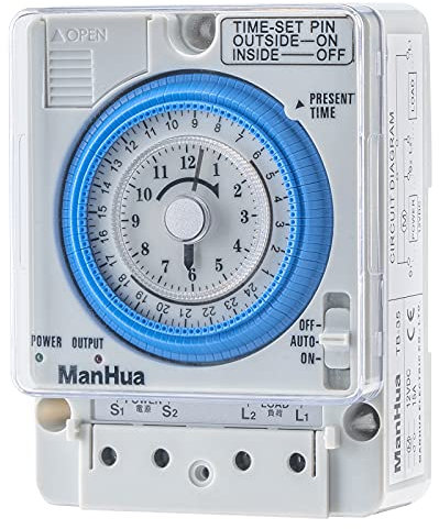 Manhua 24 ore 12VDC timer meccanico interruttore tempo TB-35