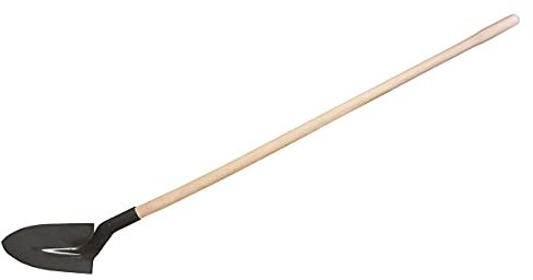 KS TOOLS 144.0824 - Pala de jardín redonda con cuello de cisne y mango de madera, 21 cm