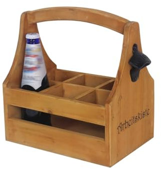 Flaschenträger Biercaddy für 6 Flaschen mit Flaschenöffner HTI-Line