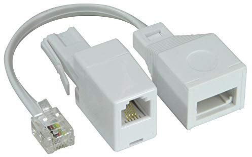 UK/US telefonadapter dubbelpack, Storbritannien BT kontakt till US RJ11-kontakt, vit,