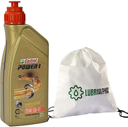 Olio motore 4 tempi 15w50 lubrificante Castrol Power1 4T 15W-50 con Portachiavi Cavatappi conf. 3x1lt