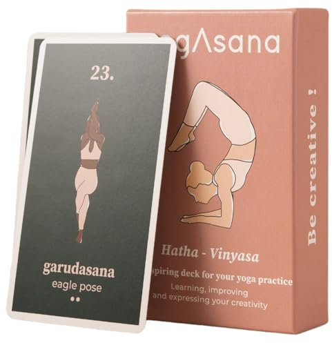 Yogasana Jeu de Carte français 80 Cartes - Hatha Vinyasa - Tous Niveaux - Guide de séquences pour se perfectionner en autonomie - 75 Postures