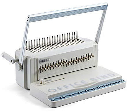 Bürozubehör, Bindemaschine, Kamm, Finanzbindemaschine, manuelle Schürze, Clip-Streifen-Stanzmaschine, A4-Papiergutschein (Farbe: Weiß, Größe: 47 x 34 x 36 cm)