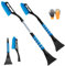 2 In1 Raschietto Ghiaccio Auto,Spatola Ghiaccio Vetri Auto con Guanto, Raschiaghiaccio Spazzola per Neve Auto, Manico Telescopico Lungo 78-93 cm, Sbrinatore Parabrezza Auto (Blu)
