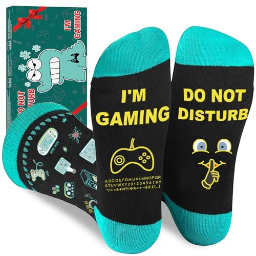 Cadeau Ado Garçon Chaussette Drole, Idee Cadeau Homme Noel Pour Gamer Chaussettes Homme 43-46 Rigolote Chaussettes Homme Fantaisie Cadeau Homme Original Drole Convient Aux Hommes Adolescents Garçons