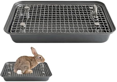 Kustimantu Bunny - Caja de basura para gatos – Inodoro para mascotas extraíble – Orinal reutilizable – Entrenador de acero inoxidable – Jaula de conejo para el hogar