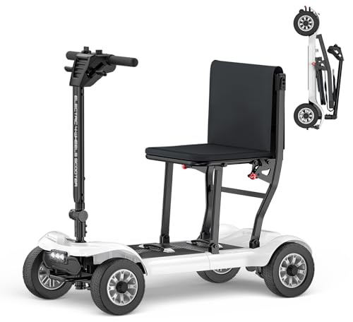 [2026 Upgraded] PAISEEC D3 Pro 35 lbs Lightweight Mobility Scooter for Seniors, Light Weight Mobility Scooter with 2 Batteries, Long Range, Airline Approved, Foldable Mobility Scooter (Ivory)