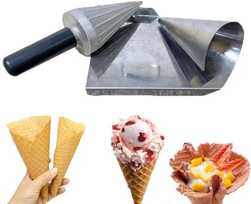 LHQYA Molde De Acero Inoxidable para Cono De Helado, Rodillo para Cono De Helado, Antiadherente, Superficie Lisa, Mango Cómodo, Utilizado En Restaurantes, para Hacer Helados.