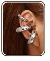 Chriscoco 3Pcs Ear Cuff Faux Piercing Oreille Manchette Boucle Oreille Sans Trou Boucles D'oreilles Femme Or/Argent Acier Inoxydable Clips Oreilles Non Percées