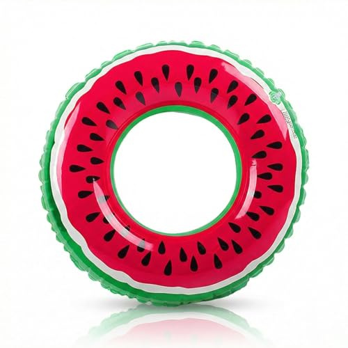 Hopzab Inflatable Swimming Ring Durable Watermelon Pool Float Rubber Summer Water Toy Decoration for Pool Beach Party Water Activity, Aged 3-4