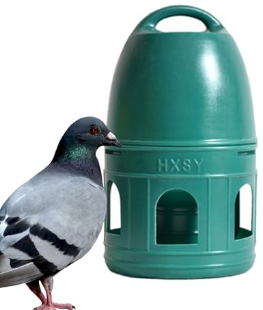 Dispenser per acqua piccioni, bevitore d'acqua piccioni – Contenitore per acqua piccioni – Accessori per animali domestici ad apertura ampia con manico superiore per quaglie, polli, parrocchetti