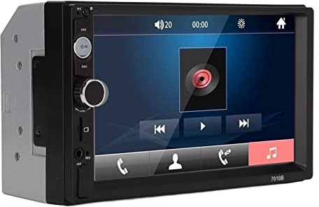 Bnineteenteam Reproductor MP5 para Automóvil de 7 Pulgadas, Cuerpo de Metal, Receptor Multimedia con Bluetooth, Funcionalidad de DVD y Enlace de Espejo Inteligente para Vehículos e iOS