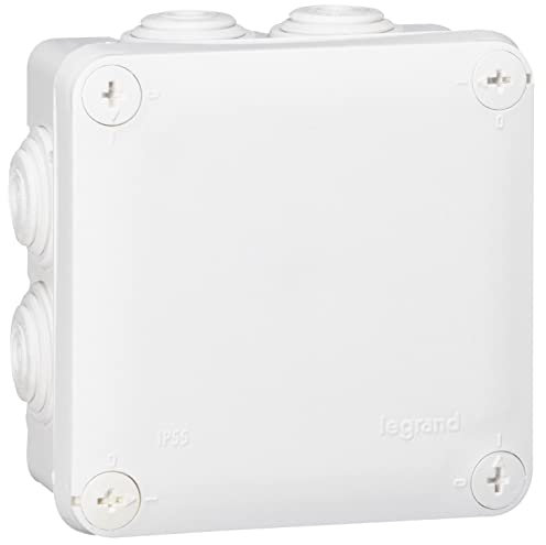Legrand 094520 Boîte de Dérivation Carrée, Fermeture par 1/4 de Tour, 100mm x 100mm, Blanc