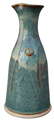 Castle Arch Pottery Irish Pottery Wine Decanter Hand-Thrown Hand-Glazed with Celtic Spiral Motif, Carafe 600ml - 8 Inches - Handcrafted In Ireland - Lead & Cadmium Free, Irish Gifts For Men & Women