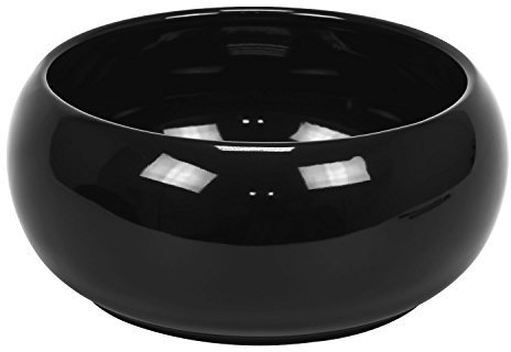 Polnix Keramik Übertopf Schale rund Pflanzschale Vase Blumentopf D 23,5 cm schwarz