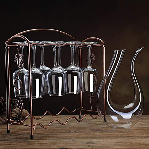 ACXZ Portabicchieri da Vino da Tavolo autoportante, Porta calici da Vino da appoggio, Porta Bicchiere Contiene 8 Tazze, Colore Bronzo (Installazione a Scatto, Senza Viti)