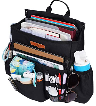 SURDOCA Backpack Organizer Insert for Women, Purse Organizer with Multiple Pockets, Handbag Insert Tote Bag Organizer with Handles, Black
