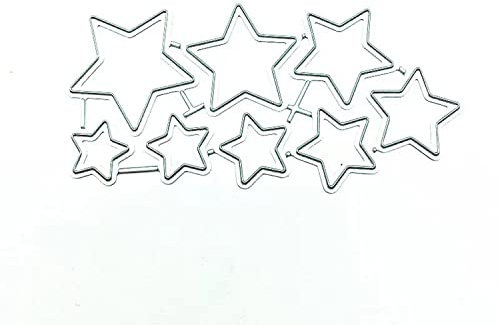 Lot de 8 matrices de découpe en métal en forme d'étoiles - Pochoirs de gaufrage pour loisirs créatifs, scrapbooking, album photo, carte en carbone pour la fabrication de cartes, marque-page