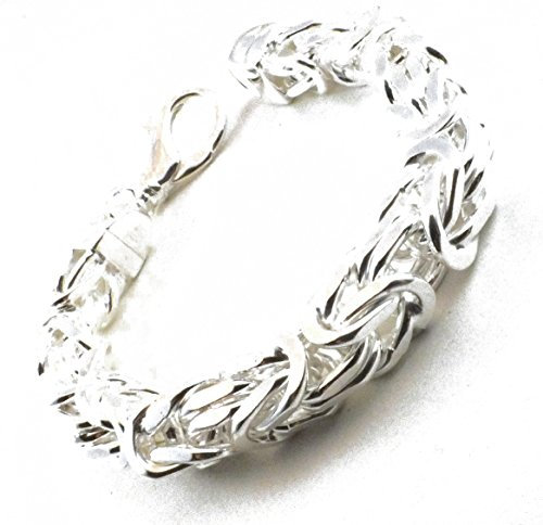 Original italienisches Byzantiner Königsarmband 925 Silber 9 mm breit 22 cm Silberarmband Armband Damen Herren Schmuck ab Fabrik tendenze Italy