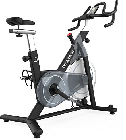 Bodytone - Vélo d'intérieur - Résistance magnétique, système POLY-V® Kevlar, Bluetooth, compatible avec ceinture pectorale, console, selle ergonomique - DS25+