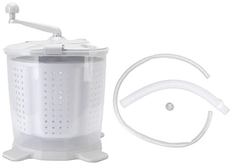 Zerodis Tragbare Manuelle Handkurbel Waschmaschine Mini-Waschmaschine Grau Nordic Grey für Wohnheim Wohnung Camping