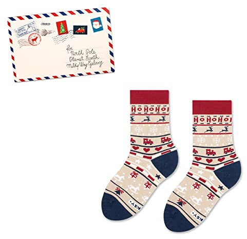 ZOOKSY - Unisex julstrumpor - glada och färgglada mönster, komfort och stil för herr och dam, utmärkt val för julklappar, festlig design, Julbokstav, 30-35