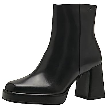 Tamaris Bottes pour femme avec talon bloc en cuir, Noir, 38 EU