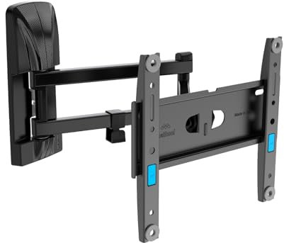 Meliconi SPACE SYSTEM FULLMOTION 200, Supporto TV Parete con Braccio e Doppia Rotazione, Staffa per TV a Schermo Piatto da 26 a 45, Attacco VESA 50-75-100-200, Portata 25 Kg, Made in Italy, Nero