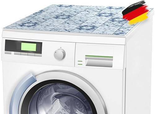 BAUHELD® Tapis universel pour machine à laver [60 x 60 cm] – Housse de machine à laver avec revêtement en vinyle [Fabriqué en Allemagne] – Pour machine à laver, sèche-linge, cuisine, camping-car,
