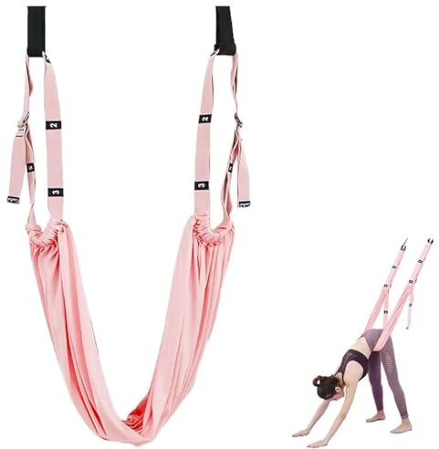 EHOTER Yogagurt Hängematte Aerial Yoga Seil Training Schaukel Set Stretching Band Dehnungsband Übungsband für Ballett Pilates Gymnastik Flexibilität Faszien Training Damen Geschenk (Rosa)