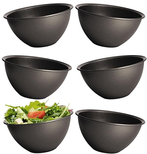 Hausfelder Müslischalen 6er Set Schwarz 750ml | Kunststoff Bowl Set mikrowellengeeignet | Bruchfeste Suppenschüsseln Salatschüssel Snackschalen