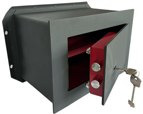 eacommerce - Cassaforte da Incasso in Acciaio a Muro con Doppia Mappa | Serratura a 2 mandate | Porta 5mm, Catenacci 18mm | Tappetino sul fondo, 310x195x210H cm