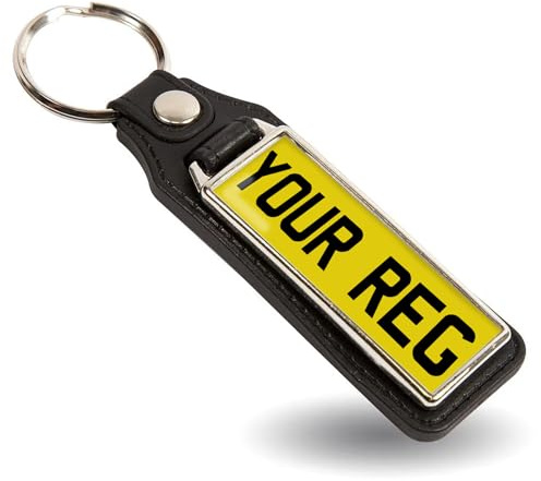 Hippowarehouse Personalised Reg Plate Keyring Licence Number Keychain Registration custom Text Premium Gift For Dad Mum Grand Parents Mothers Day Fathers Day Key Ring