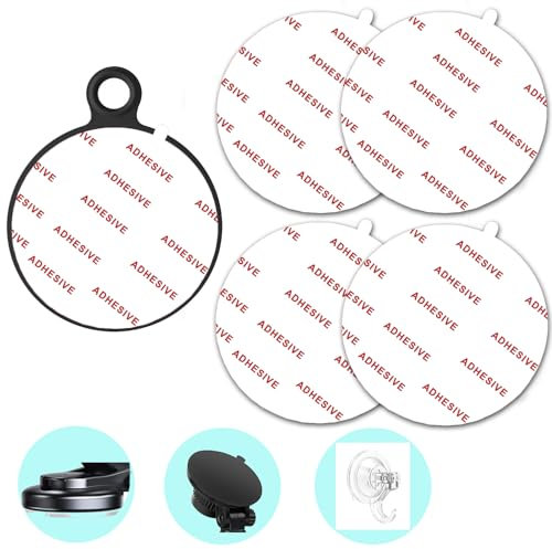 4 Pack 2.76(70mm) [EASY TO PEEL OFF] Very High Bond Sticky Adhesive Replacement,Circle Double Sided Pads Gule for Dashboard / Windshield Suction Cup Car Phone Holder Cellphone Cradle Mounts (White)