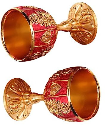 PRETYZOOM Juego de Copas de Vino de Metal Diseño Retro Adecuado para Bodas Fiestas Bares Oficinas Uso Diario