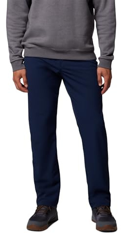 Columbia Roc Tech Pantalones con 5 Bolsillos, Parte Inferior de Tela, Repelencia Audaz, Comodidad Elástica, Presilla Para Cinturón De Aventura, Bolsillo Seguro, Acentos Reflectantes - Hombre