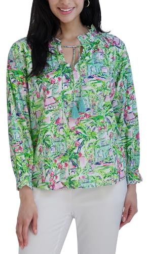 Stella Parker Women's Fashion T-Shirt Trendy Long Sleeve Casual Top, Ocean