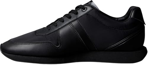Calvin Klein Retro Run Lace Mix Emb Tongue Ym0ym01400 Low Top para Hombre, Negro Triple Negro, 42 1/3 EU