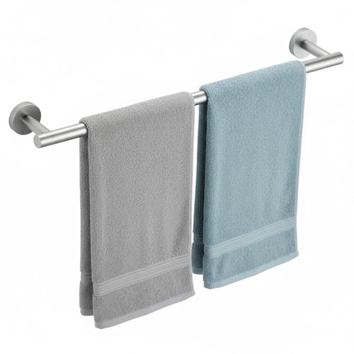 Bathroom Towel Bar, 24 Inch Stainless Steel Towel Rack for Bathroom Wall Mounted, Rustproof Towel Holder Organizer Hanging Bath Towels Modern Home Decor Matte Black Towel Rod Bathroom Accessories
