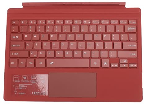 HWGING Magnetisk Bluetooth-Tangentbord Färgglad Bakgrundsbelysning Multi Touchpad Trådlös Bluetooth5.0 Tablet Tangentbord för Pro 3 4 5 6 7 (Röd)